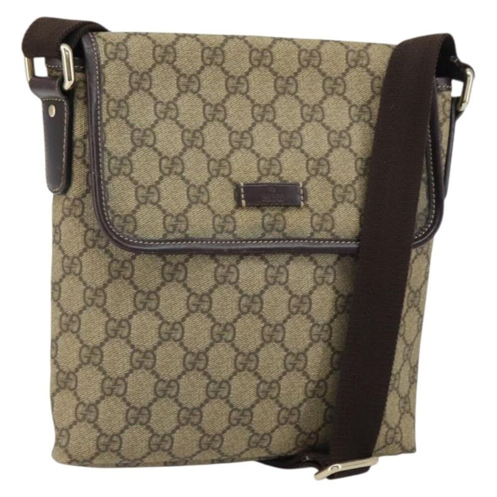 Gucci Flap Messenger Gg Coated Canvas Beige Pvc Shoulder Bag Bag